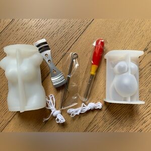 2 Body Candle Mold Female Silicone Resin Baking Casting Wax Soap Making ArtCraft